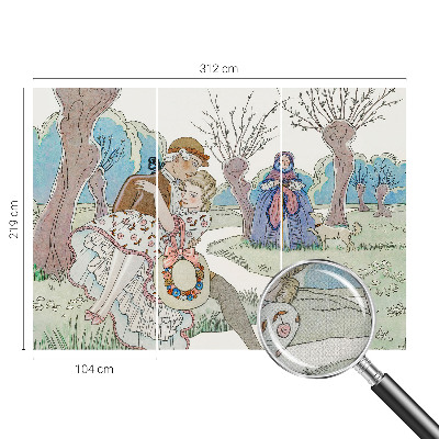Fotobehang voor kinderkamer met een romantische scène