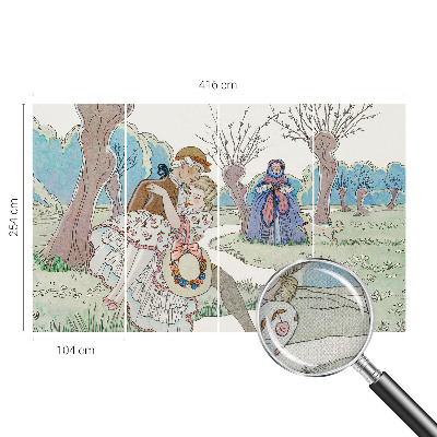 Fotobehang voor kinderkamer met een romantische scène