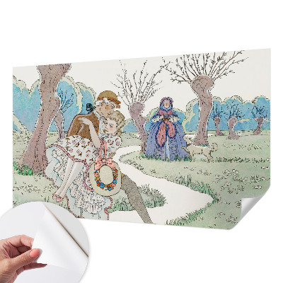 Fotobehang voor kinderkamer met een romantische scène