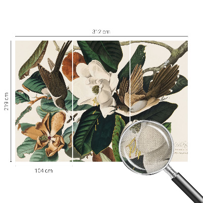 Foto behang voor de keuken Vogels magnolia's