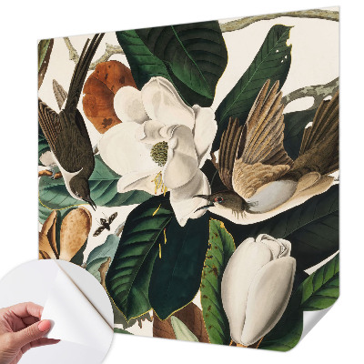 Foto behang voor de keuken Vogels magnolia's
