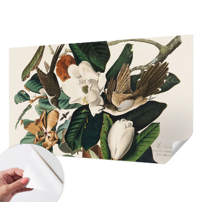 Foto behang voor de keuken Vogels magnolia's