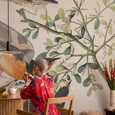 Fotobehang zelfklevend met een kleurrijk vogelmotief