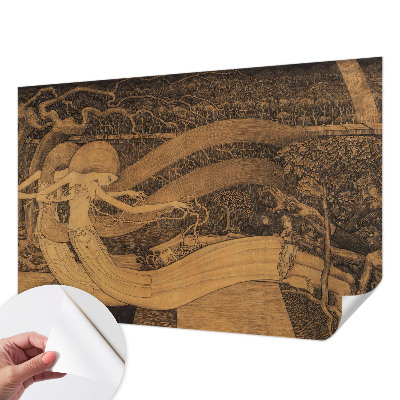 Zelfklevende behangsticker met surrealistische personages