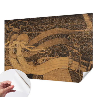 Zelfklevende behangsticker met surrealistische personages