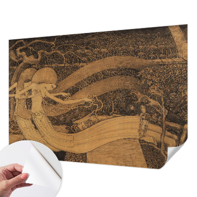 Zelfklevende behangsticker met surrealistische personages
