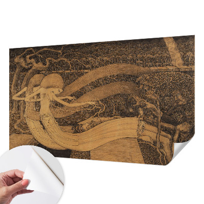 Zelfklevende behangsticker met surrealistische personages