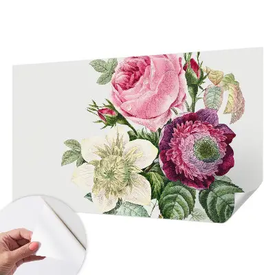 Fotobehang voor kinderkamer met een bloemenboeket als motief