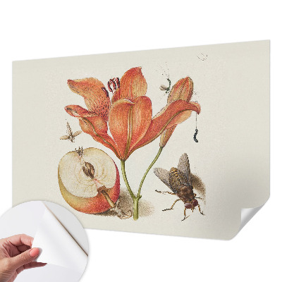 Fotobehang voor de kinderkamer met botanische illustratie