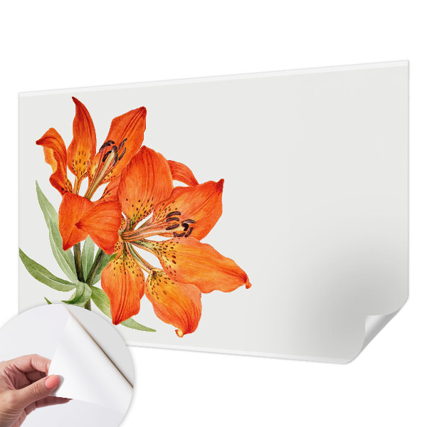 Fotobehang tienerkamer met een oranje lelie