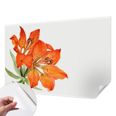 Fotobehang tienerkamer met een oranje lelie