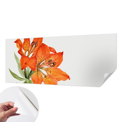 Fotobehang tienerkamer met een oranje lelie
