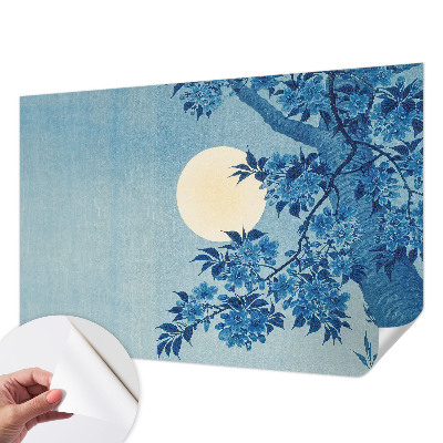 Zelfklevende behangsticker met bloemenmotief 'Bloemenmaan'
