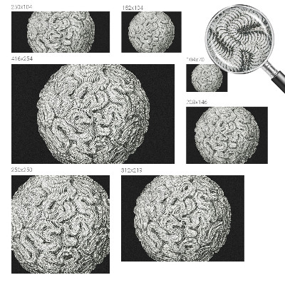 3D fotobehang Bolvormige structuur