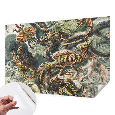 Fotobehang voor de kinderkamer met een ontwerp van exotische reptielen