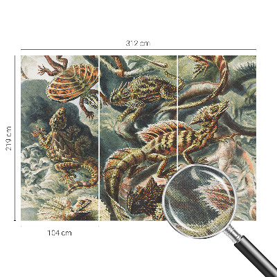 Fotobehang voor de kinderkamer met een ontwerp van exotische reptielen
