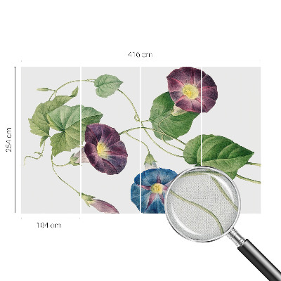 Fotobehang tienerkamer met een bloemrijk en elegant dessin