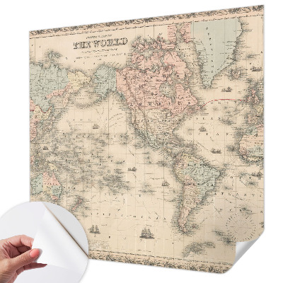 Fotobehang kinderkamer met een historische kaart als motief