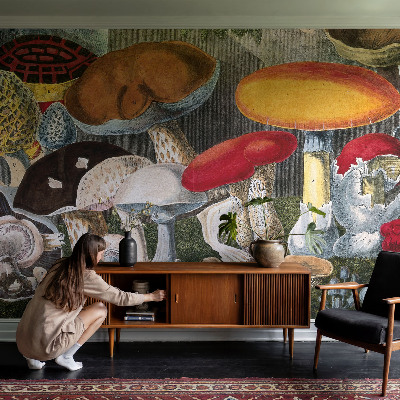 Fotobehang babykamer Botanische paddenstoelen