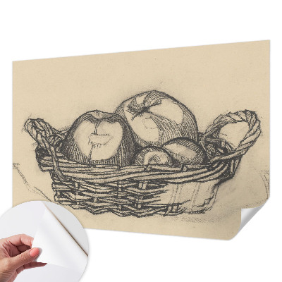 Fotobehang voor de kinderkamer met print van een fruitmand