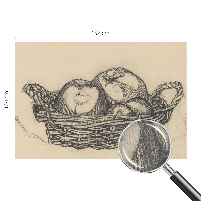 Fotobehang voor de kinderkamer met print van een fruitmand