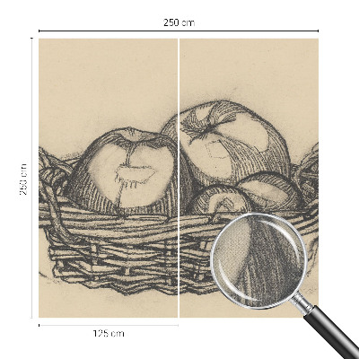 Fotobehang voor de kinderkamer met print van een fruitmand