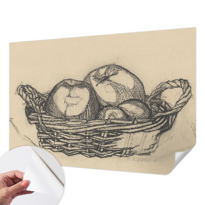 Fotobehang voor de kinderkamer met print van een fruitmand