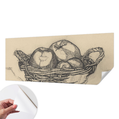 Fotobehang voor de kinderkamer met print van een fruitmand