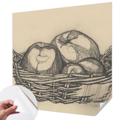 Fotobehang voor de kinderkamer met print van een fruitmand