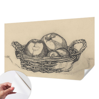 Fotobehang voor de kinderkamer met print van een fruitmand