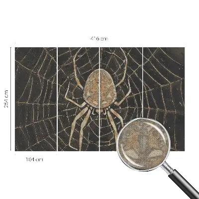 Fotobehang tienerkamer met een print van een spinnenweb