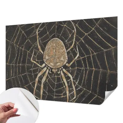 Fotobehang tienerkamer met een print van een spinnenweb