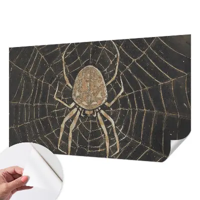 Fotobehang tienerkamer met een print van een spinnenweb