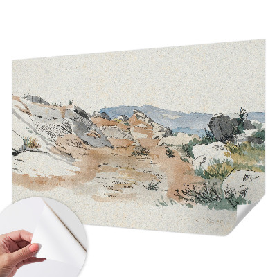 Foto behang voor de kinderkamer met rotslandschap