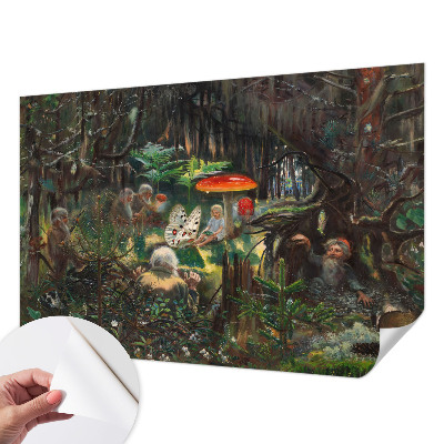 Zelfklevend fotobehang op maat met een ontwerp van een sprookjesbos