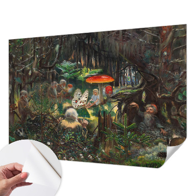 Zelfklevend fotobehang op maat met een ontwerp van een sprookjesbos