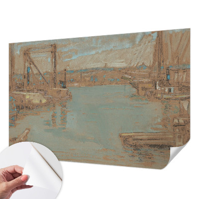 Fotobehang kinderkamer met een uitzicht op de haven