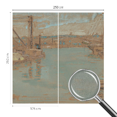 Fotobehang kinderkamer met een uitzicht op de haven