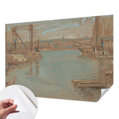 Fotobehang kinderkamer met een uitzicht op de haven