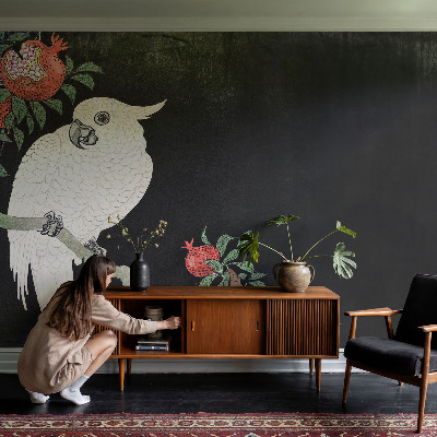 Fotobehang voor kinderkamer Granaatappelpapegaai