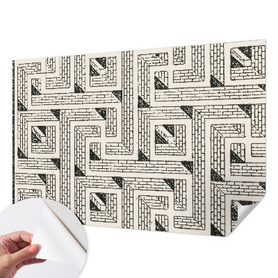Fotobehang babykamer met een patroon van bakstenen in de vorm van een doolhof