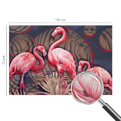 Fotobehang zelfklevend met roze flamingo's