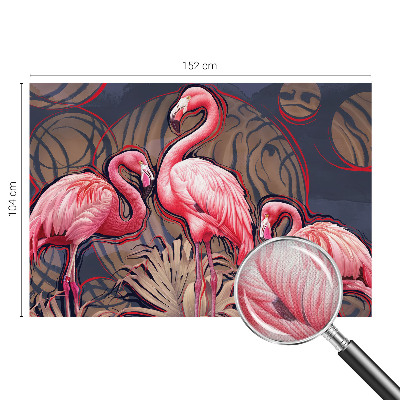 Fotobehang zelfklevend met roze flamingo's