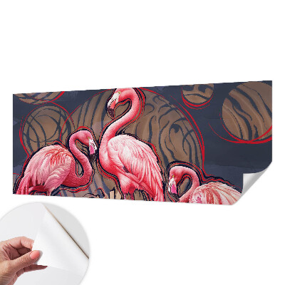 Fotobehang zelfklevend met roze flamingo's