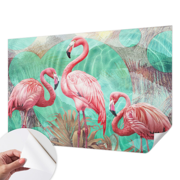 Zelfklevend fotobehang met exotische vogels als motief