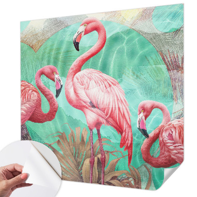 Zelfklevend fotobehang met exotische vogels als motief