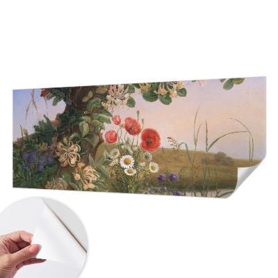 3D fotobehang met een bloemenidylle als decoratie