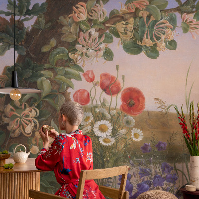 3D fotobehang Bloemenidylle