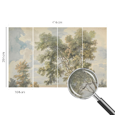 Fotobehang voor de kinderkamer met een romantische natuurrijke print