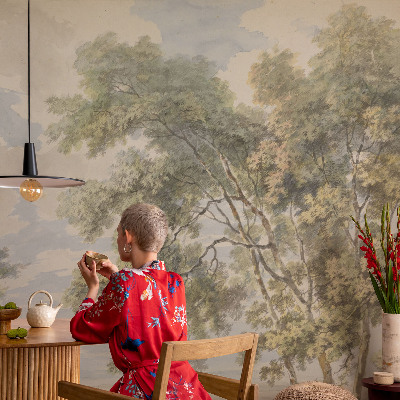 Fotobehang voor de kinderkamer met een romantische natuurrijke print
